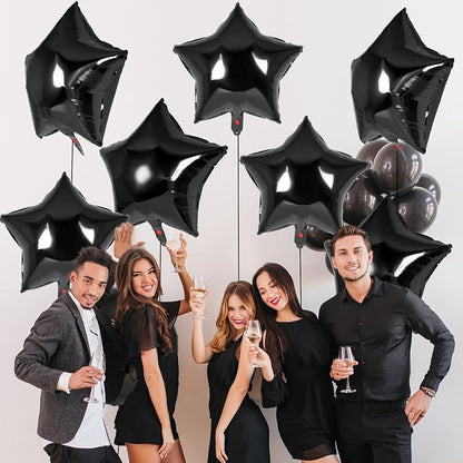 20 Pcs Star Balloons, 18 Inch Black Star Foil Balloons, Stars Shaped Balloon - Image 7