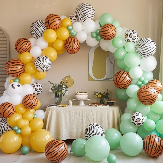 Jungle Balloons, 12 Inch 50 Pcs Safari Ballons Fresh Green Teal Balloon Animal - Image 7