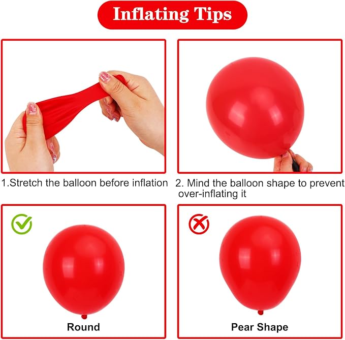 APLANET 150pcs Red Balloons Different Sizes 18 12 10 5 Inch, Valentine's Day - Image 4