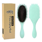 Curly Defining Brush, Curly Hair Styling Brushes Detangler Soft Bristle Hair Brush 1-Pack (Light Green)