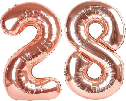 Number Balloons Rose Gold 28 Balloon 40 inch by Enyeopd