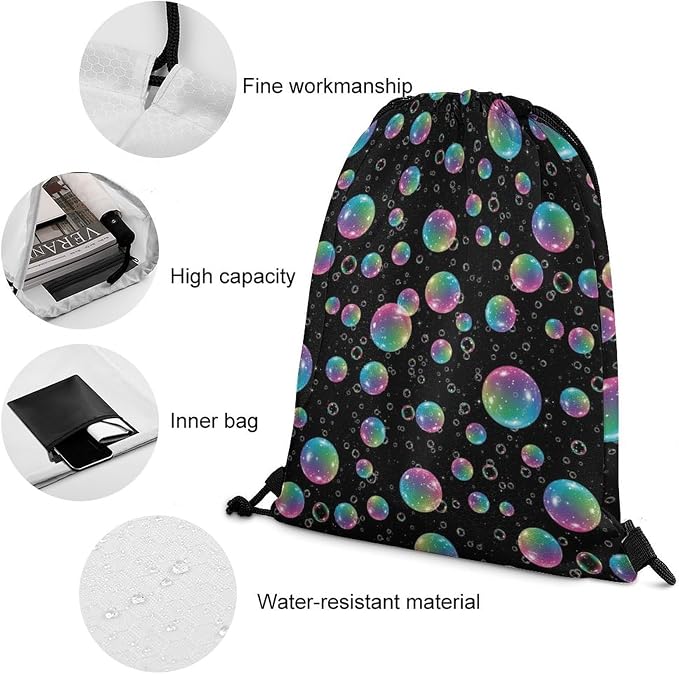 Yoga Drawstring Bag Gym Sackpack String Backpack Waterproof - Image 4
