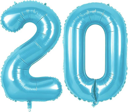 Number 20 Balloons for 20th Birthday Party Decorations, 0-100 Large No.20 by Joycard