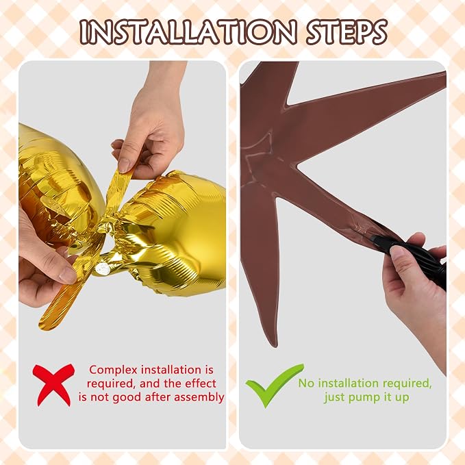 TONIFUL 4 Pcs Explosion Star Balloons Chocolate Foil Balloon Party Decor | 22 - Image 3