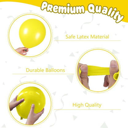 Blue and Yellow Balloons, 12 Inch Banana Print Blue Yellow Gold Confetti Balloon - Image 3