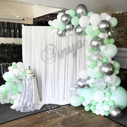 Voircoloria 90pcs Mint Green Balloons Garland Arch Kit, 18 12 10 5 Inch | - Image 5