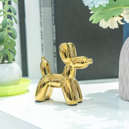 Notakia Cute Ceramics Balloon Dog Statue Crafts Gold Living Room Desktop - Image 8