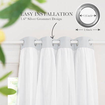 PONY DANCE Greyish White Bedroom Blackout Curtains - Image 8