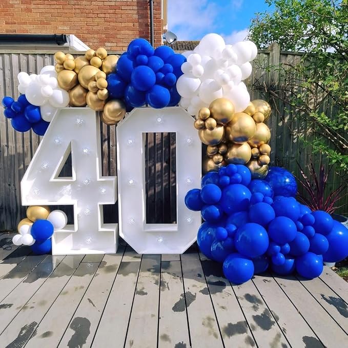 Royal Blue and Gold Balloons Garland Arch Kit - Image 6