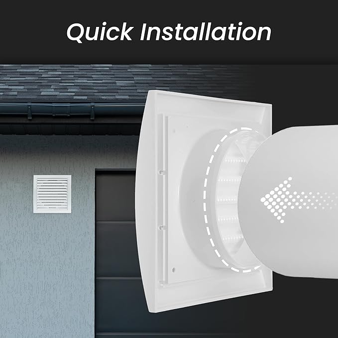 Repa Market 6 Inch Anthracite Dryer Vent Hood/Duct Cover for Walls or Ceiling/ABS Plastic Louvered Air Grille with Built-In Mesh Screen/Exhaust and Dryer Vent Covers for Indoor & Outdoor Use