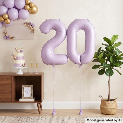 40 Inch Lavender Foil Number 20 Balloon - Image 4