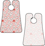 Waterproof Grooming Apron, Non-Stick Beard Bib with Suction Cups, for Cute Lucky Cat Pink