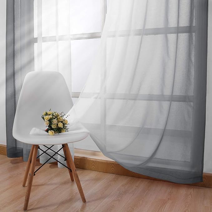 DWCN Grey Ombre Sheer Curtains - Image 4