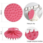 INNERNEED Scalp Massager Shampoo Brush, Wet & Dry Manual Scalp Care Head Scrubber Hair Washing, Soft Silicone Bristles, for Hair Growth, Dandruff Removal, Comfortable for All Hair Types (Pink)