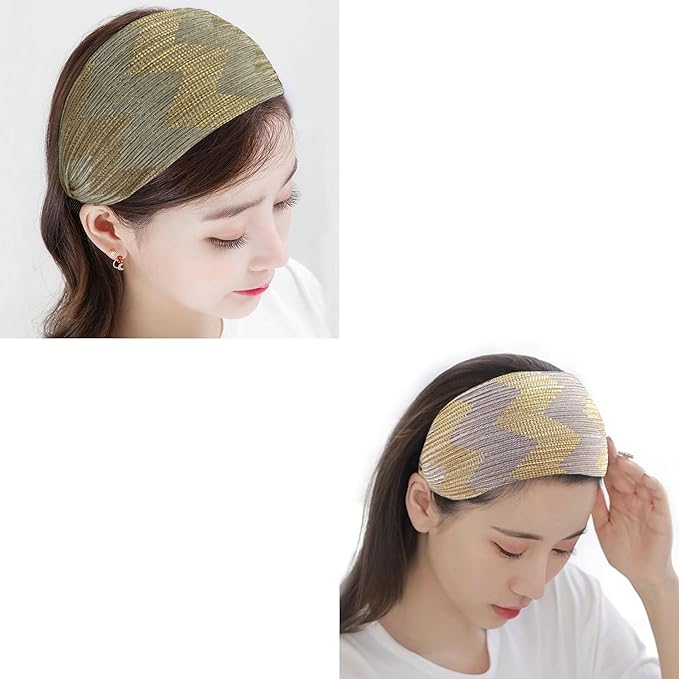 DORIS&JACKY Wide Lace Headbands Elegant Elastic Hairbands With Teeth Fashion Headwear Accessories For Women Girls (Pattern 3-6PCS)