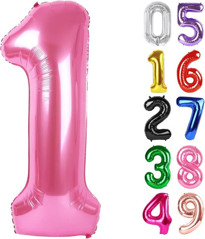 Pink Number 1 Balloon 40 Inch, 1st Birthday Party Decorations Men Women | Foil by IWERP