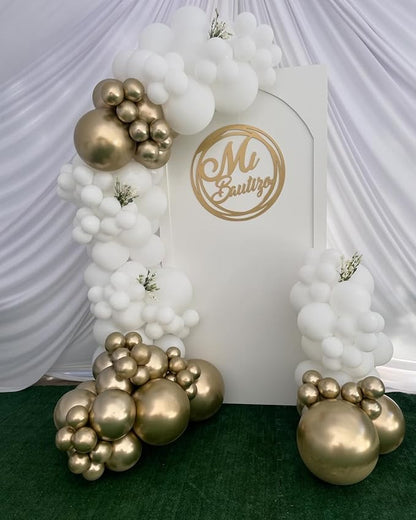 White and Gold Balloons Arch Kit, Baby Shower, Birthday Party Decorations - Image 6