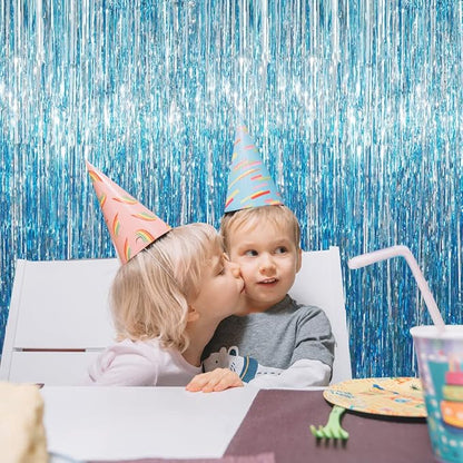 GOER 3.2 ft x 9.8 ft Metallic Tinsel Foil Fringe Curtains Party Photo Backdrop - Image 4