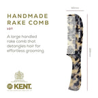 Kent 10T TW Large Detangler Comb, Handmade Wide Tooth Comb for Curly Thick Hair, Detangling Combs For Wet and Dry Hair, Saw-Cut and Hand Polished Made in England
