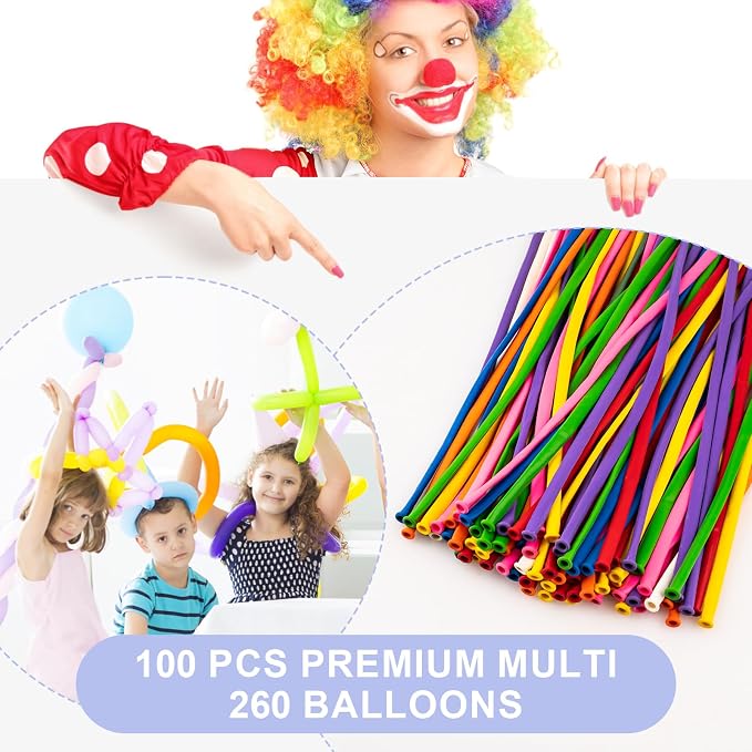 260 Balloons 100 PCS Multi - Image 2