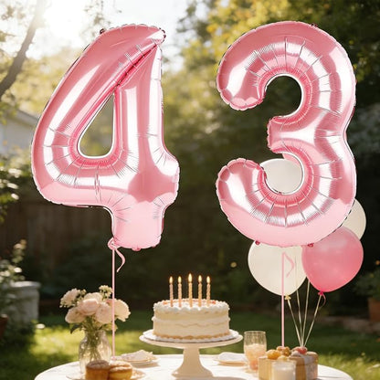 40 Inch Number 43 Balloons for 43rd Birthday Party Decorations, 0-100 Jewelry - Image 3