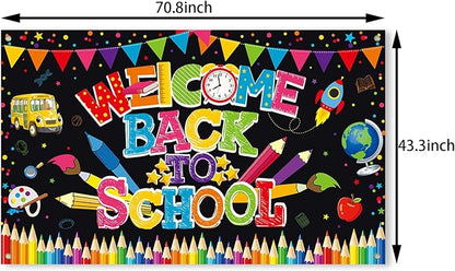 Welcome Back to School Banner Backdrop Photography Background Hanging - Image 2