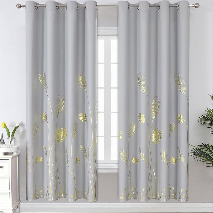 Light Grey Blackout Curtains 72 Inches Long, Light Blocking Thermal Insulated by ESTELARTEXTILER