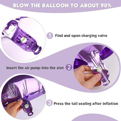 40 Inch Purple Number 3 Balloon Birthday Party Decorations - Image 6