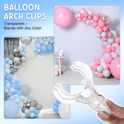 20 Pack Balloon Arch Clips, 3.5'' Clear Plastic Spring Clamps | Heavy Duty Clips - Image 5