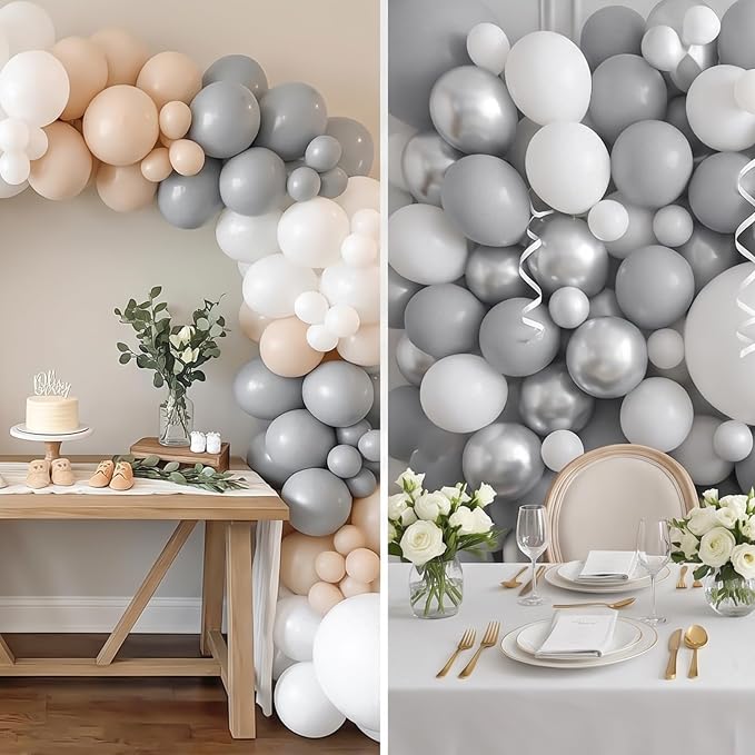 40pcs Gray Balloons 12 Inch, Helium Matte gray Latex Balloons | Balloons - Image 4