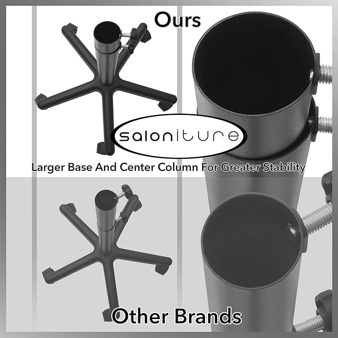 Saloniture Set of 3 - Aluminum Salon Instrument Tray, Heavy-Duty Metal Rolling Base