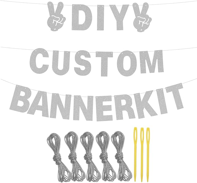 129Pcs DIY Letter Banners Glitter Customizable Banner Kit Custom Banners DIY - Image 3