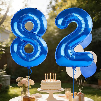 40 Inch Number 82 Balloons for 82nd Birthday Party Decorations, 0-100 Dark Blue - Image 3