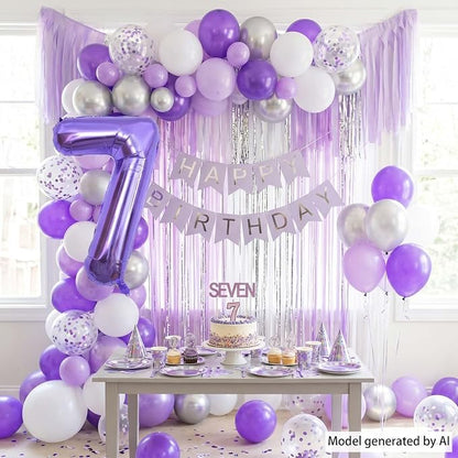 Purple Number 7 Balloon 40 Inch, Large Majestic Purple Mylar Foil Number 7 - Image 6