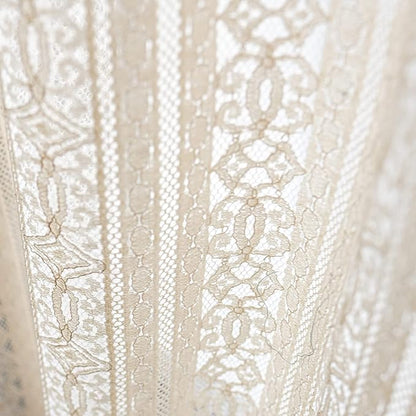 Sutuo Home Boho Sheer Curtain Valance Crochet Lace - Image 5