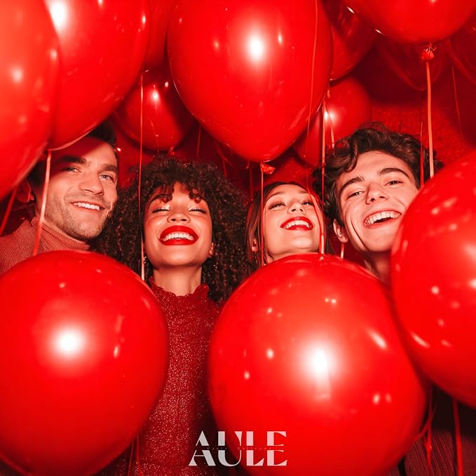 AULE 50Pcs Latex 12 Inch Red Balloons Helium Shiny Thicken Balloon | Perfect - Image 2