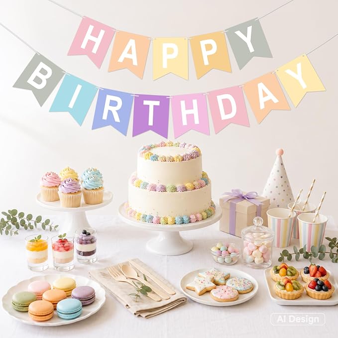 Happy Birthday Banner Birthday Party Banner NO DIY Happy Birthday Sign | - Image 4