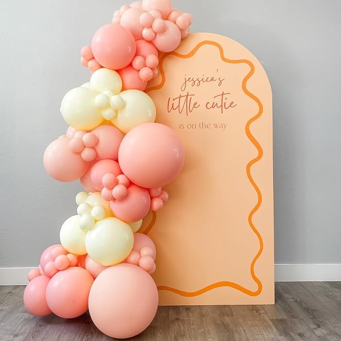 Awenztech 122pcs Peach Pastel Orange Latex Balloons in 18 12 10 5 inches | - Image 6