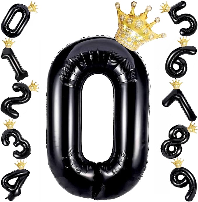 40 Inch Black Number Foil Balloons by Unknown