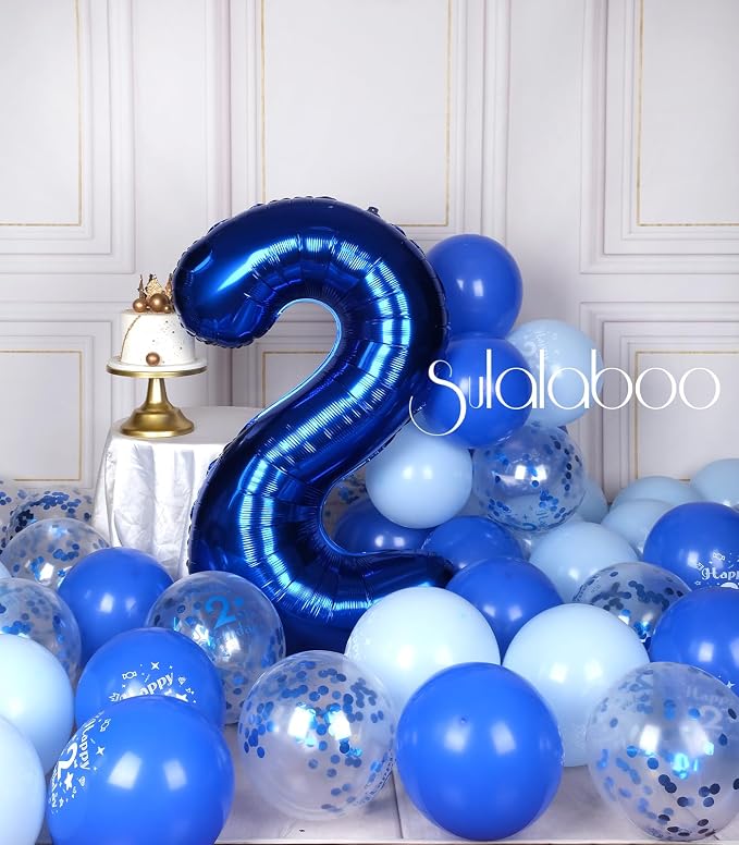 40 Inch Navy Blue Big Number 2 Balloon 0-9 Large Helium | Royal Blue 2nd Foil - Image 5