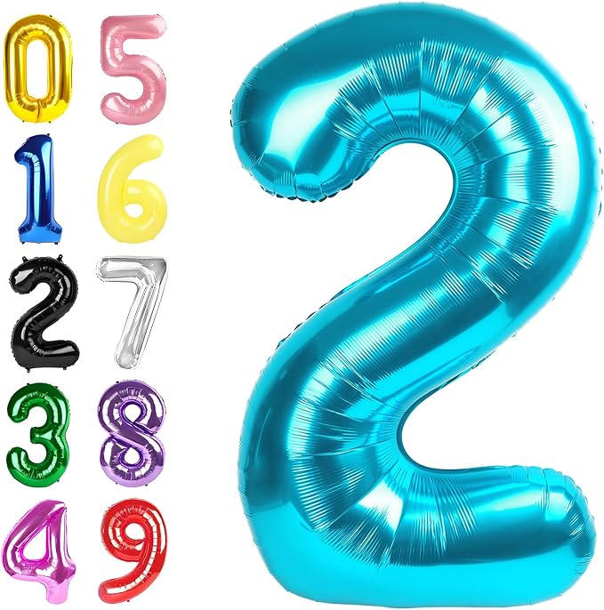 1 Balloon Number 40 Inch Light Blue by Argthjy