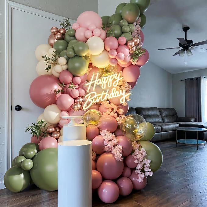Pink and Green Balloon Arch Kit - Image 3