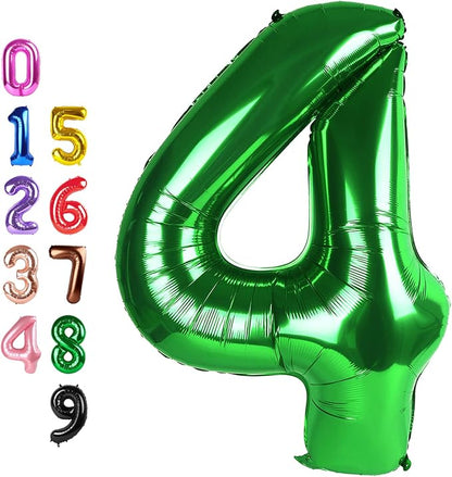 Number Balloons 4 Balloon Dark Green by Enyeopd