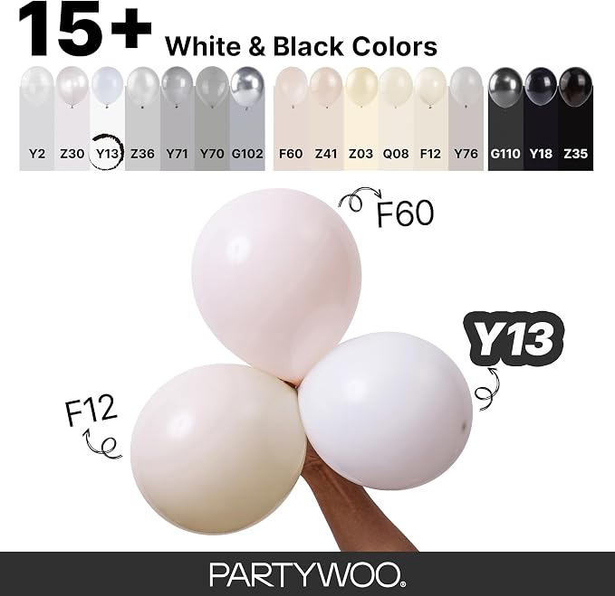 PartyWoo White Balloons 101pcs Matte White Latex Helium Balloons 12 Inch | - Image 4