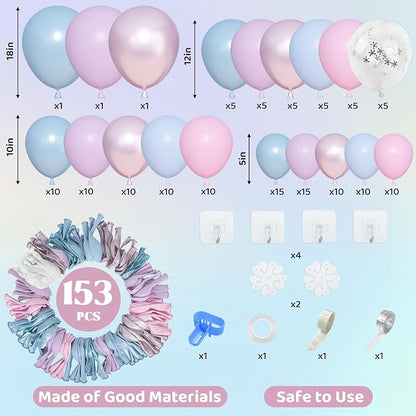 Amandir 153pcs Pink Purple Blue Balloons Arch Garland Kit Different Sizes | 18 - Image 2