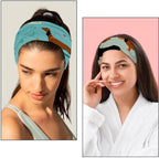 6 Pcs Stretchy Headbands for Women, Absorbed Sport Headband Soft Twist Knotted Headbands for Daily Life Yoga Workout, Dogs Collection Multi Animal