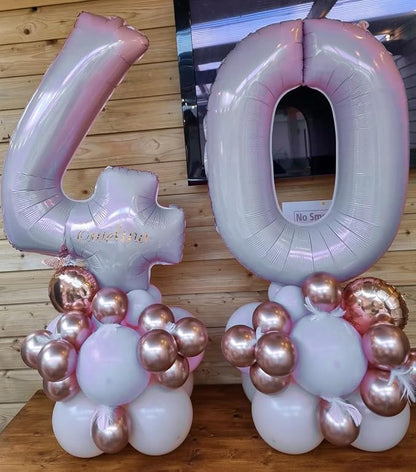 Light Purple Number 40 Birthday Balloons, 40 Inch Large Pastel Dusty Purple - Image 6