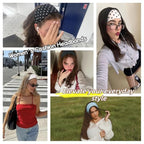 Polka Dot Headband,Stripe Head Bands 7 Pack Non Slip Soft Fabric Elastic for Girls Daily Heart Cute Hairbands, Women's Fashion Headbands