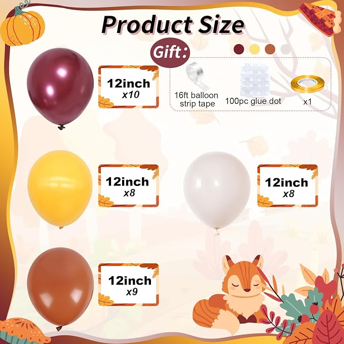 Burnt Orange Brown Balloons, 12 Inch 35PCS Fall Balloons - Image 2