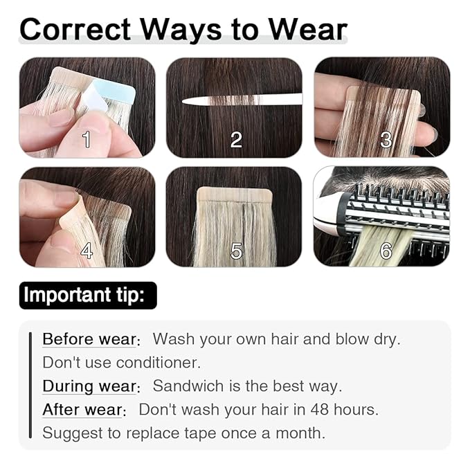 SUYYA Tape in Hair Extensions Human Hair Balayage Ash Blonde to Medium Blonde and Platinum Blonde 20 Inch 50g/pack 20pcs Straight Seamless Skin Weft Tape in Real Hair Extensions(20inch #P22/60/T18)
